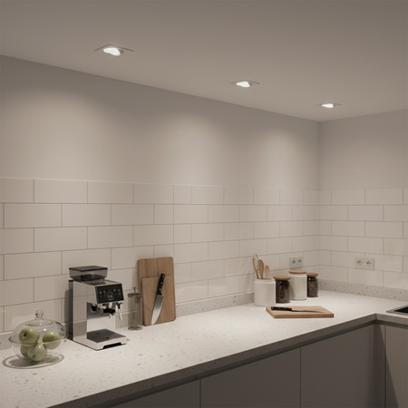 Einbaustrahler GU10, MR16 Einbauspot HALOGEN Quadrat beweglich Weiß CASSIO LUMILED