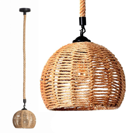 BOHO Geflochtene Jute Pendelleuchte für LED E27 Klein