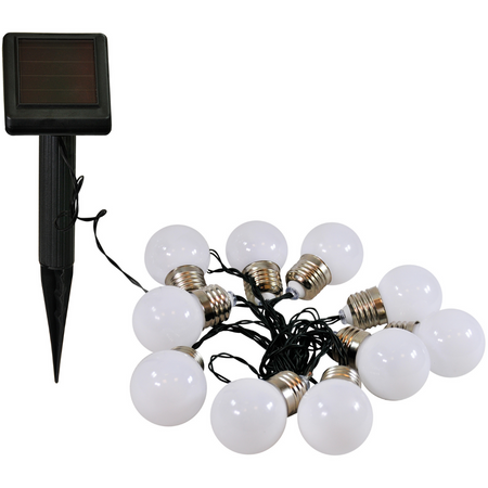 SOLAR GIRLANDE Garten DEKORATIVE Lichterkette 3,8m 10 MILKY Kugeln 3000K