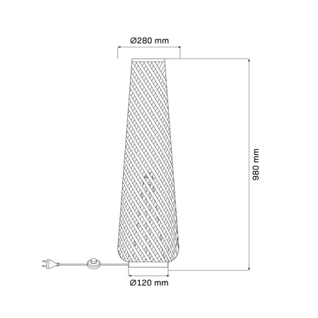 Dekorative Stehlampe E27 Schwarz BAMBUS NATURAL Sanico Goldlux