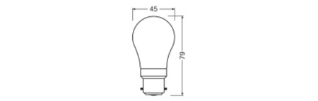 LED-Lampe P45 B22d 3.4W = 40W 470lm 2700K Warm Dimmbar 320° Leistungsklasse Ledvance