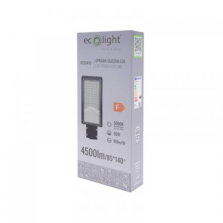 LED-Straßenleuchte 50W 4500lm 5000K kaltweiß IP65 ECONOMY Ecolight