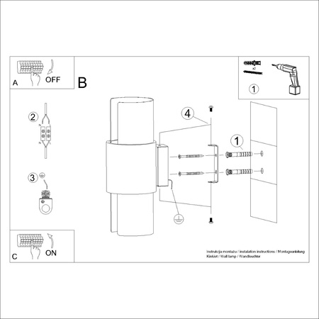 Wandleuchte Wandleuchte 2x E27 White Flash Blue Sapphire SL.1674 Sollux