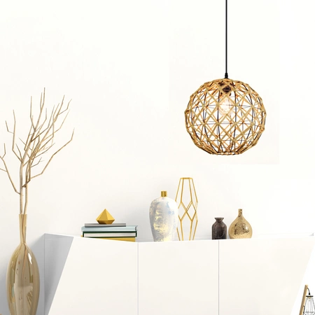 UMEA IL MIO Kugel-Deckenhängelampe im Boho-Stil Stahl + Kabel 1xE27 GOLDLUX (Polux)