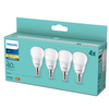 4x LED-Lampe E14 Ball P45 4.9W = 40W 470lm 2700K Warm Essential Philips