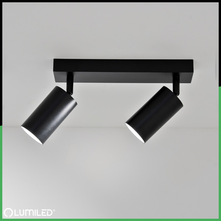 Deckenleuchte mit 2x GU10-Sockeln, Einbaustrahler HALOGEN schräg TABULA SPOT LUMILED