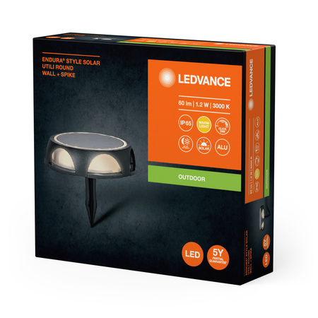 LED 1.2W 60lm 3000K IP65 Grau Endura Ledvance Outdoor Solar Gartenlampe