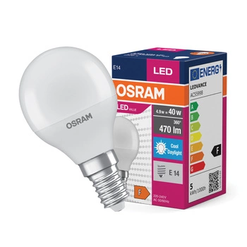 E14 P45 LED Lampe 5,7 W = 40 W, 470 lm, 6500 K kalt, 180 °, OSRAM Value