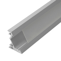 Aluminium-Eckaufsatzprofil PROFILO C 1m Silber mit mattiertem Schirm und Endkappen KANLUX