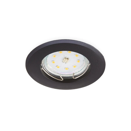 Halogen-Einbauleuchte GU10 MR16 OH14 rund schwarz matt Kobi