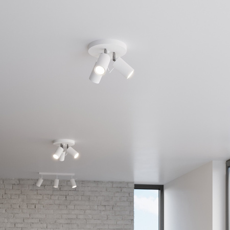 RING Deckenleuchte 3xGU10 Reflektor Halogen Leuchte Beweglich Weiß SOLLUX