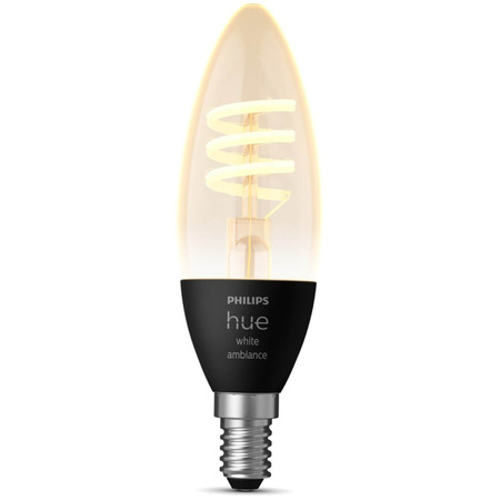 LED-Glühbirne Kerze E14 B40 4.6W CCT PHILIPS HUE Weiß & Ambiance Filament Bluetooth Zigbee