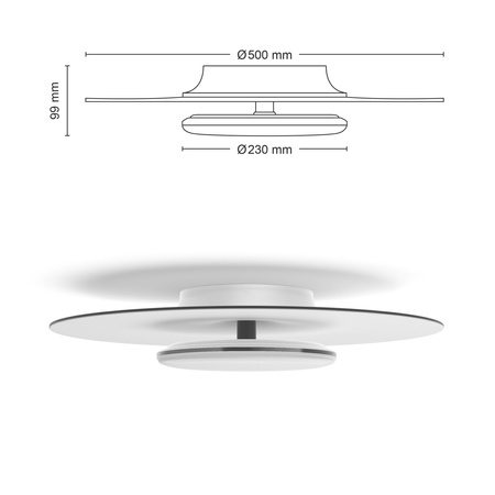 LED-Deckenleuchte Plafond 40W 4200lm 2700K Schwarz Granat Philips