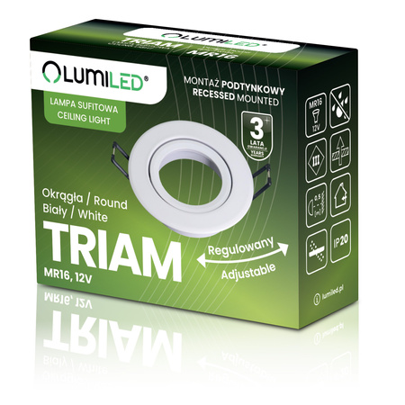 Halogen-Deckeneinbauleuchte Kreisförmig beweglich MR16 Weiß TRIAM LUMILED