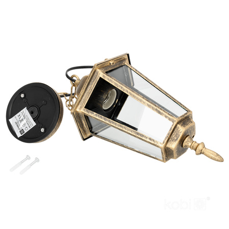 Garten Hängelampe für den Außenbereich Überhang E27 Gold IP54 LO 4105 Kobi