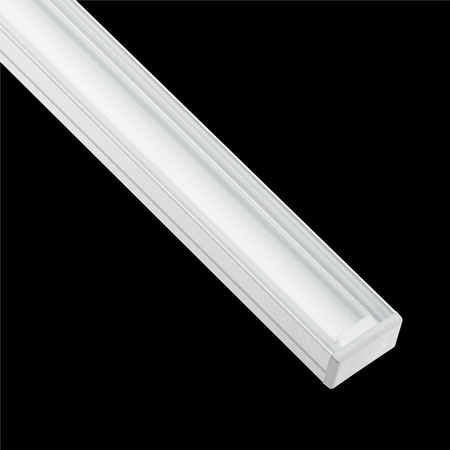 Profil aus eloxiertem Aluminium für LED KM35 Silber Aufbaumontage 1m + transparente Abdeckung + Endkappen