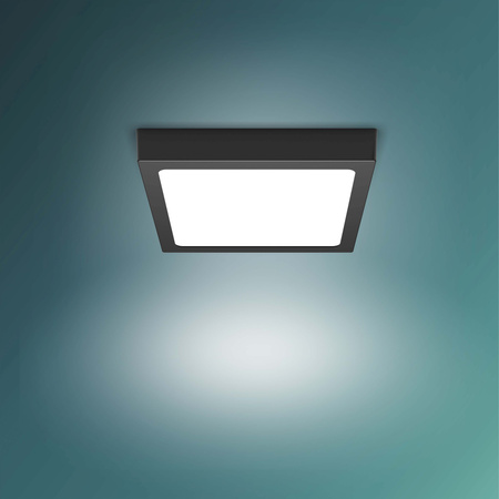 Plafond Panel LED-Oberflächen-Deckenleuchte MAGNEOS 12W 2700K 21cm Schwarz Downlight Square PHILIPS