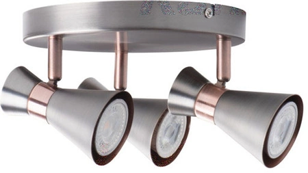 MILENO 3xGU10 Kanlux Deckenleuchte aus silbernem Kupfer