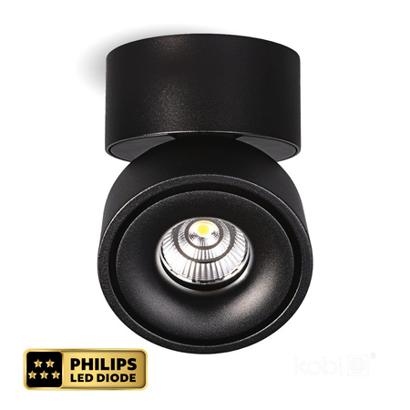 LED-Deckenleuchte 10,5W 680lm 3000K Warm Dimmbar CRI90 Schwarz Lahti Kobi