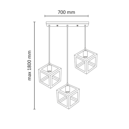 SCHWEDEN DECKENHÄNGELAMPE 3xE27 GOLDLUX (Polux)