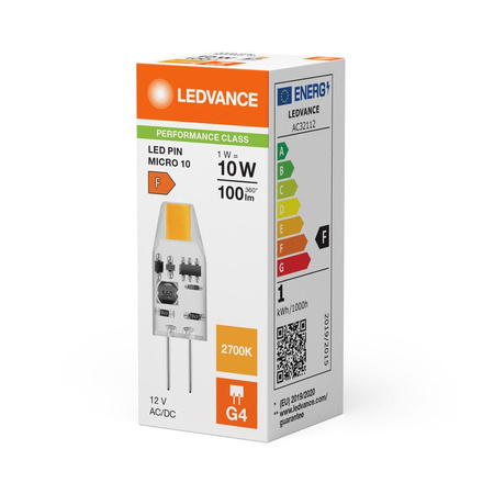 LED-Kapselbirne G4 1W = 10W 100lm 2700K Warm 320° 12V Ledvance