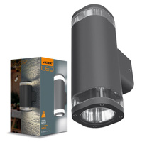 Außenwandleuchte IP54 2x GU10 Grau BRUNO Videx