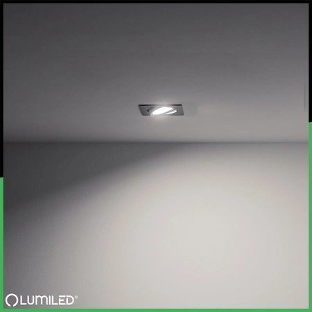 TRIX 3in1 GU10 6W 3000K Schwarz LUMILED quadratische bewegliche Halogen-Einbauleuchte