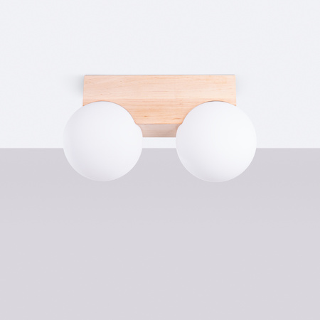 Deckenleuchte 2x G9 Naturholz BULBO Peach Puff SL.1683 Sollux