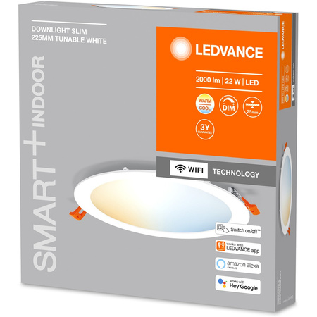 LED-DOWNLIGHT 22W 2000lm CCT 22,5cm SMART+ WIFI LEDVANCE Einbau-Panel-Leuchte