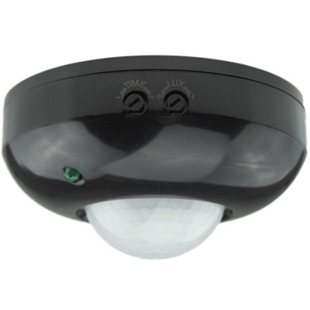 PIR 360° Bewegungs- und Dämmerungssensor 6m Decke Schwarz