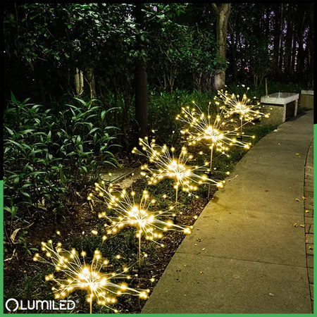 Solar-LED-Lampe, Solar Gartenleuchten dekorativ Dandelion-Design 3000K 80cm LOTUS LUMILED