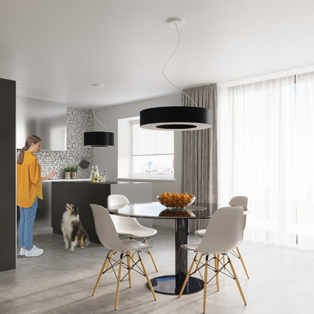 SATURNO SLIM LED-Pendelleuchte 5xE27 Kronleuchter 50cm Schwarz SOLLUX