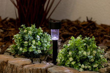 LED-Solar-Gartenlampe Schwarz 6500K Kaltweiß