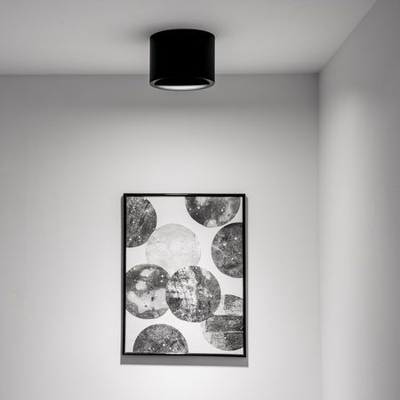 Halogen-Aufbauleuchte GU10, AR111 Aufbauspot 100mm beweglich Runde Tube Schwarz TELES LUMILED