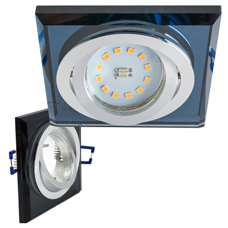 Flush Mount GU10 Halogen Einbaustrahler Mesh Schwarz Quadratisch Kobi