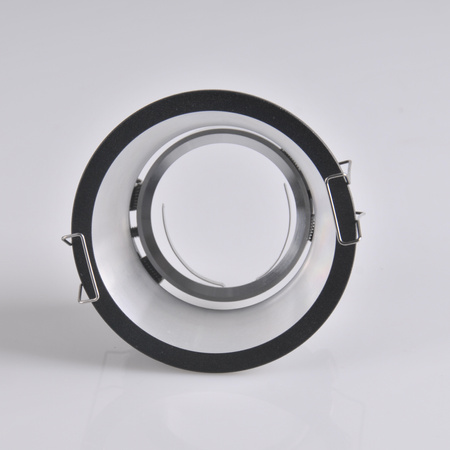 KOLDING Runde bewegliche Einbauleuchte Schwarz und Silber MR16 GOLDLUX (Polux)