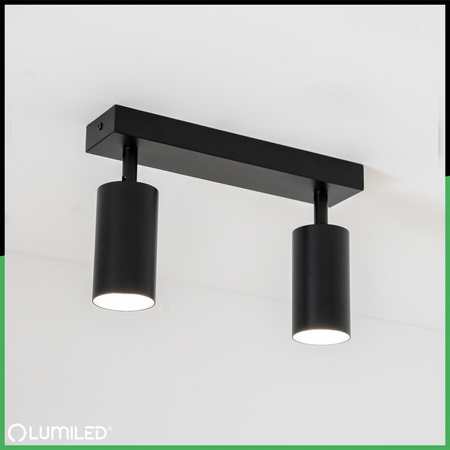 Deckenleuchte mit 2x GU10-Sockeln, Einbaustrahler HALOGEN schräg TABULA SPOT LUMILED