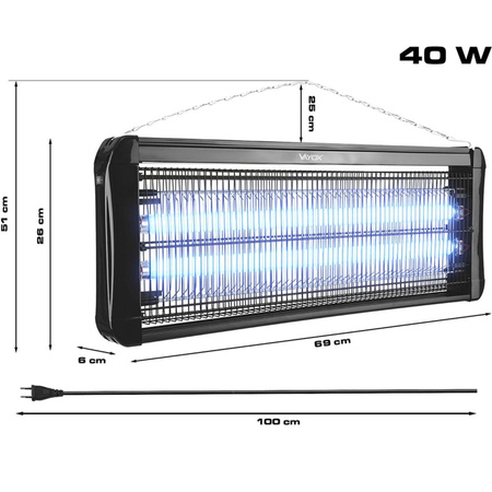 Moskito-Fliegenfalle Lampe UV-Licht IK-40W VAYOX