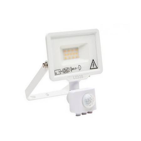 LED-Flutlicht 10W 800lm 3000K IP44 Weiß mit Bewegungssensor LED2B KOBI MHC
