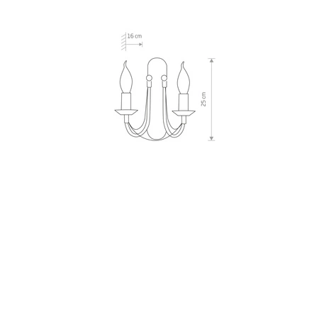 ARES 203 Nowodvorski Wandleuchte Schwarz und Gold 2xE14 Glamour Stahl Wandleuchte