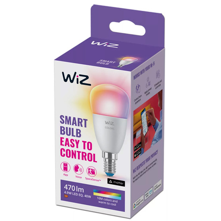 LED-Lampe E14 P45 4.9W = 40W 2200-6500K + RGB SMART WiFi WiZ
