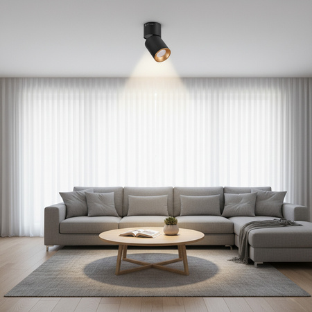 SPOT Anbauleuchte GU10-Öse bewegliches Gelenk Schwarz und Gold