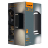 Garten-Wandleuchte Outdoor LED-Fassadenleuchte 2x GU10 IP54 Schwarz JUSTIN Videx
