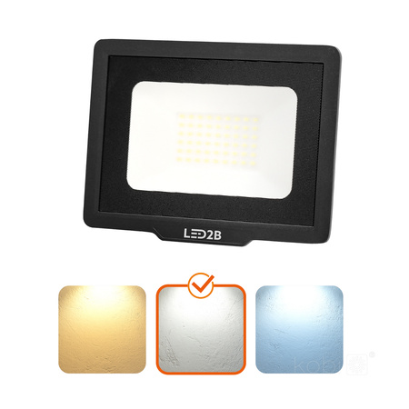 LED-Flutlicht 30W 2400lm 4000K IP65 Schwarz LED2B KOBI MH