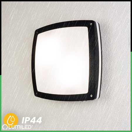 Wandleuchte Außen 2x E27, Deckenleuchte quadratisch LARIS LUMILED