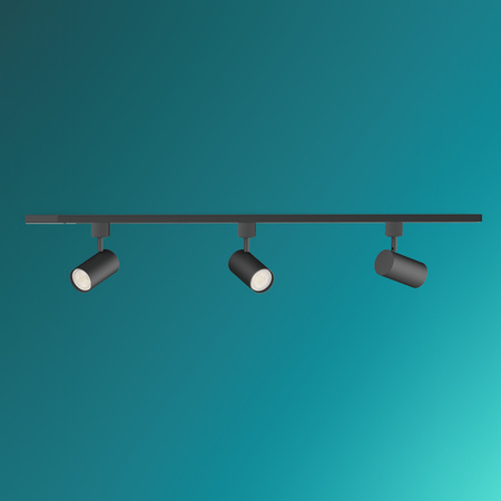 Hängeschienen-Kit 1m + 3x LED GU10 Einphasen-Schienenstrahler Schwarz EasyLink Zilo Philips