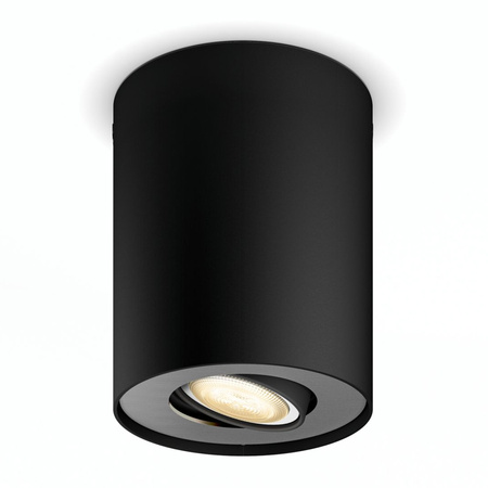 LED Spot Pillar Schwarz 4.2W CCT PHILIPS HUE Bluetooth Zigbee Deckenleuchte + Dimmschalter