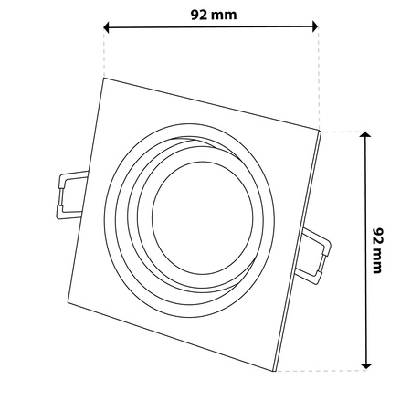 Einbaustrahler GU10, MR16 Einbauspot HALOGEN Quadrat beweglich Weiß CASSIO LUMILED