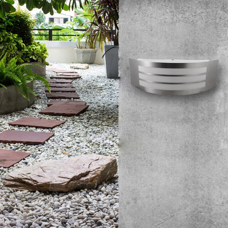 Gartenwandleuchte Erhöhung Außenleuchte E27 INOX IP44 DORIS