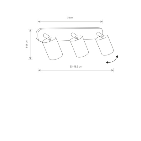 EYE Spot 6016 Nowodvorski Wandleuchte Weiß 3xGU10Wandleuchte Beweglich Stahl + Glas Minimalistisch